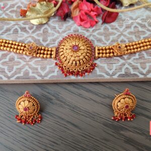 Antique Matt Choker Necklace Set