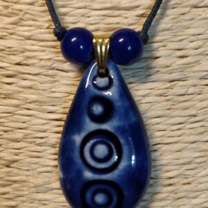 Ceramic Blue Pendant Necklace