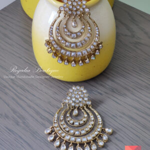 White Kundan Chandbalis
