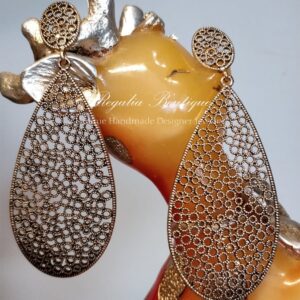 Long Brass Netted Earrings