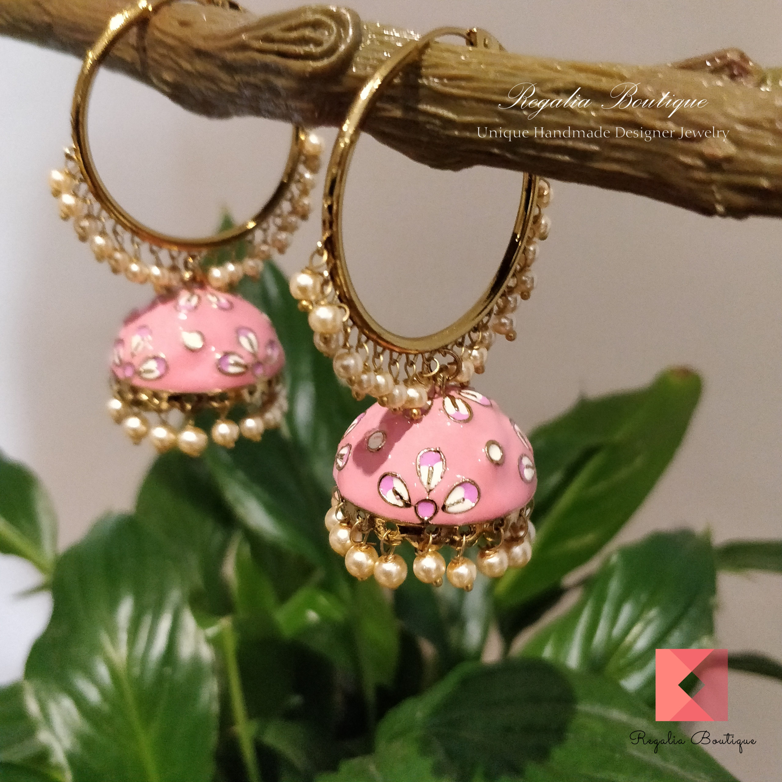 Hoop Meenakari Jhumkas