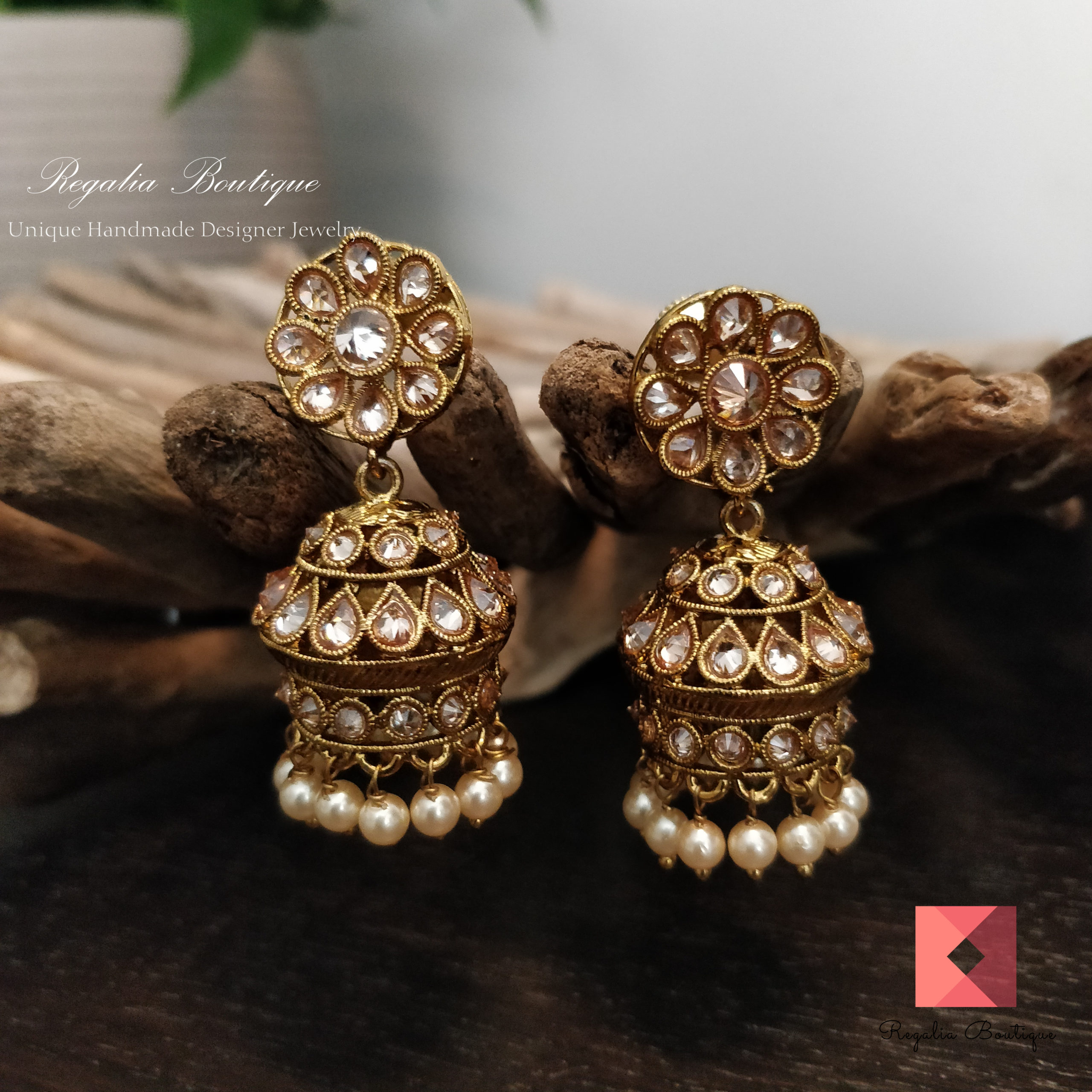 Antique Kundan Jhumkas