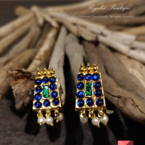 Blue Kemp Square Studs