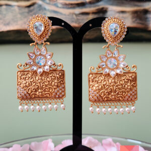 Antique Rectangle Studded Earring