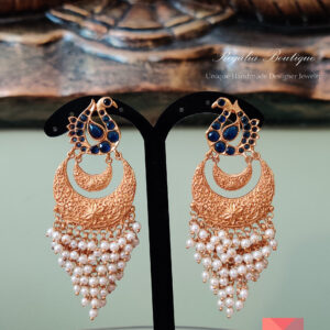 Antique Swan Pearl Cluster Earrings