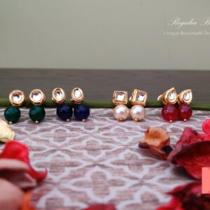 Colourful Kundan Pearls Studs