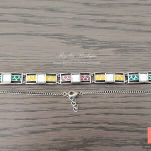 German Silver Enamel Choker