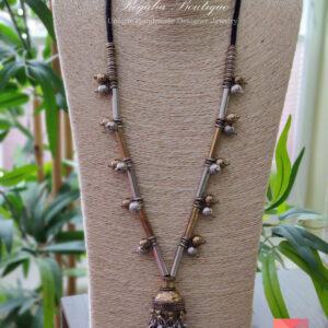 Modest Dual Tone Jhumka Necklace