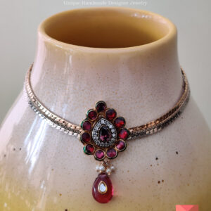 Dual Tone Stone Studded Choker Set