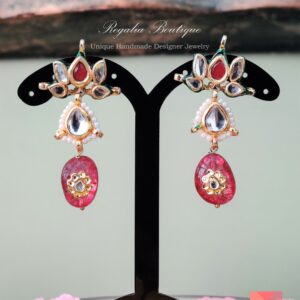 Tourmaline Lotus Kundan Drops