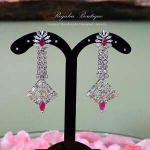 White Stone Designer Earrings