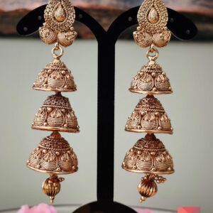 Tri-Layered Antique Jhumkas