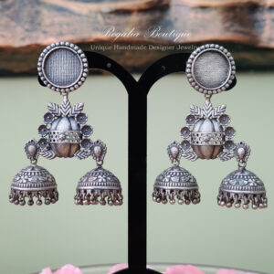 Silver Look-alike Twin Jhumkas
