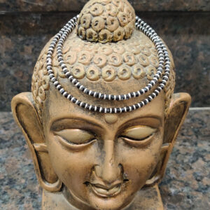 Black bead pure silver anklets