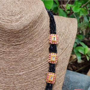 Ruby Motif Blackbead Necklace