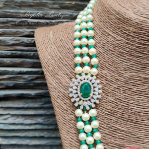 Triple Layered Mint Pearl Necklace
