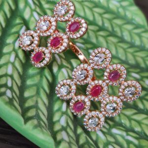 Rose Gold Studded Finger Ring