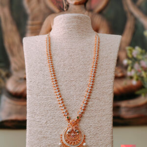 Chandhbali Peacock Long Necklace Set