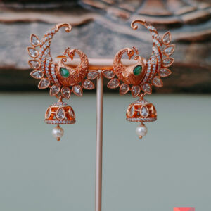 Peacock Jhumka Earcuffs