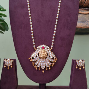 Pearl Lakshmi Kundan Pendant Set