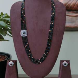 Black Gold CZ Side Pendant Set