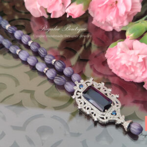 Purple Zircon Pendant Necklace
