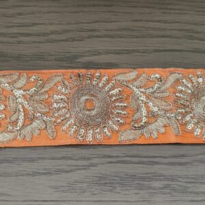 Peach Fabric Zari Hip Belt