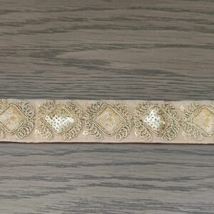 Beige Diamond Embroidered Hip Belt