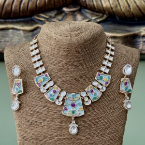Kundan Moissanite Necklace Set