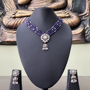 Victorian Purple Beads Necklace Set