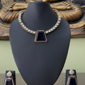 Majestic Moissanite & Natural Stone Necklace Set