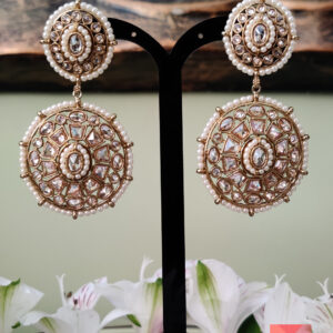 Pearl Edged Kundan Earrings