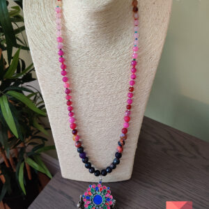 Multi-colour Afghan Pendant Necklace