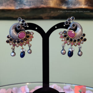 German Silver Peacock Designer Earring