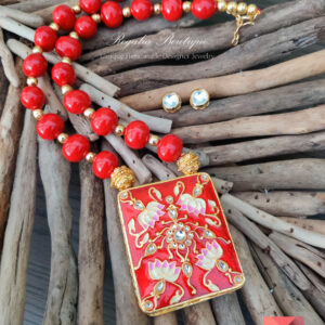 Red 'Dhamaka' Necklace Set