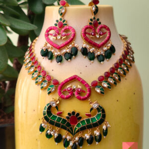 Bright Peacock Necklace Set