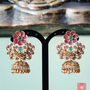 Floral Antique Jhumka Earring