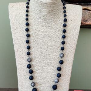 Dark Grey American Bead Necklace