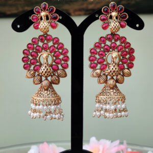 Antique 3D Effect Peacock Earrings