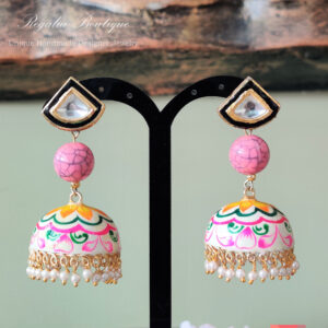 Hand-painted Kundan Jhumka