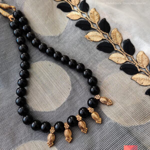 Black Bead Antique Necklace