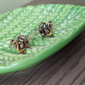 Dual-Tone Silver Toe Rings