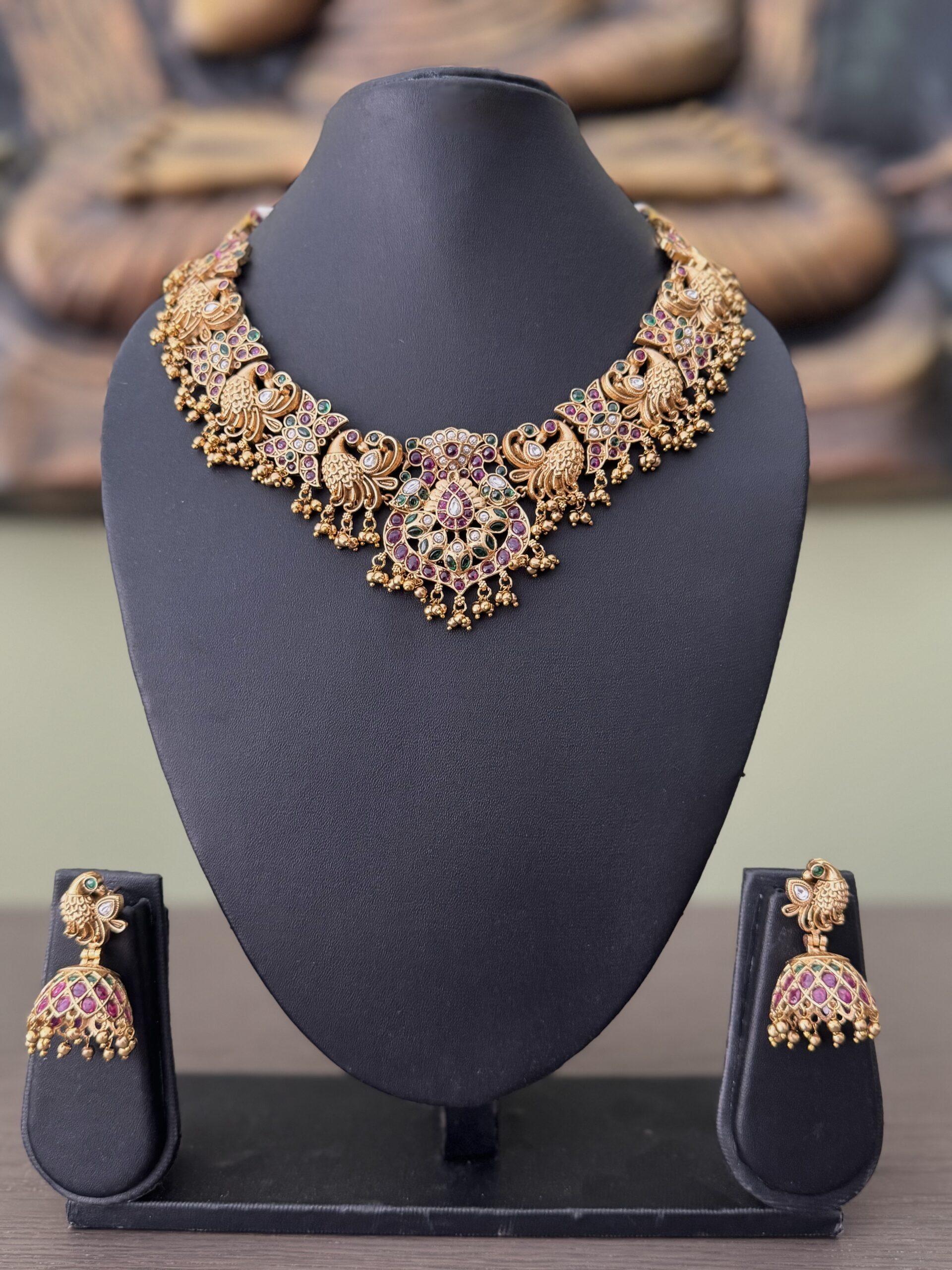Floral Peacock Regal Choker Set