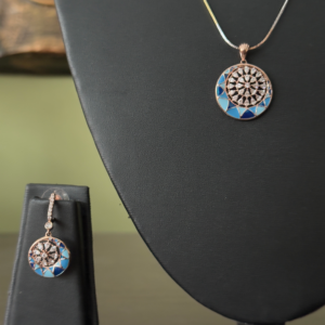 Azure Bloom Pendant Set